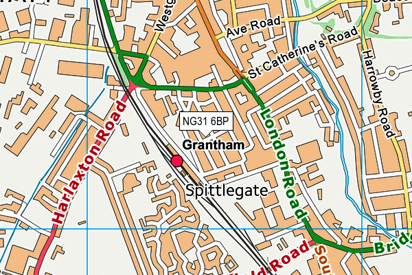 NG31 6BP map - OS VectorMap District (Ordnance Survey)