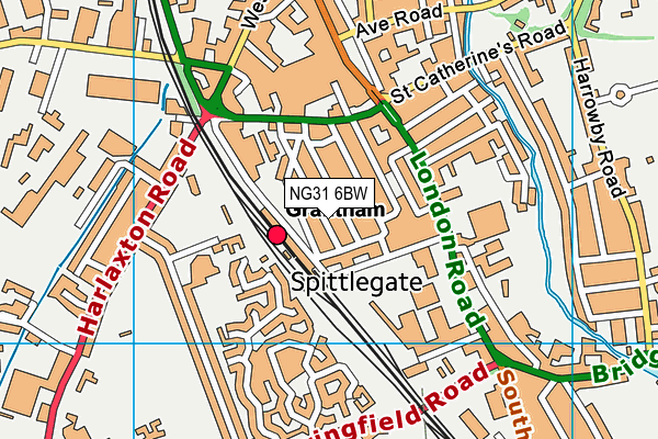 NG31 6BW map - OS VectorMap District (Ordnance Survey)