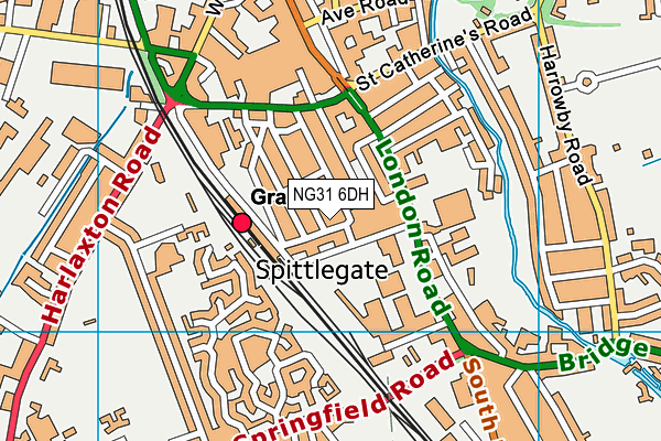 NG31 6DH map - OS VectorMap District (Ordnance Survey)