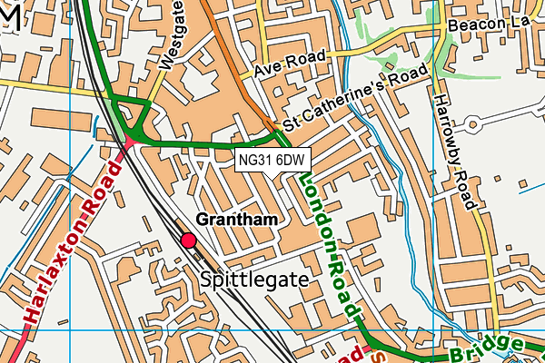 NG31 6DW map - OS VectorMap District (Ordnance Survey)