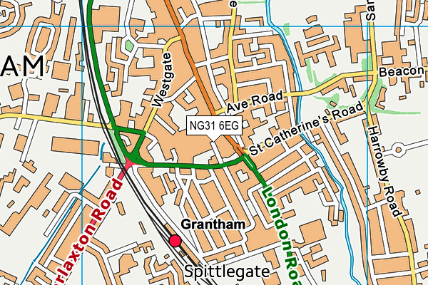 NG31 6EG map - OS VectorMap District (Ordnance Survey)