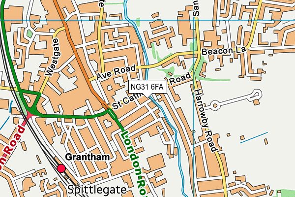 NG31 6FA map - OS VectorMap District (Ordnance Survey)