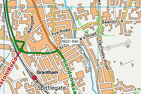 NG31 6HA map - OS VectorMap District (Ordnance Survey)