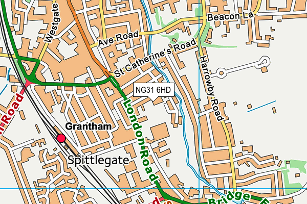 NG31 6HD map - OS VectorMap District (Ordnance Survey)