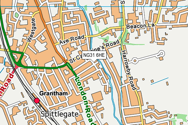 NG31 6HE map - OS VectorMap District (Ordnance Survey)