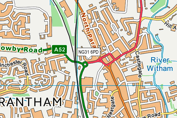 NG31 6PD map - OS VectorMap District (Ordnance Survey)