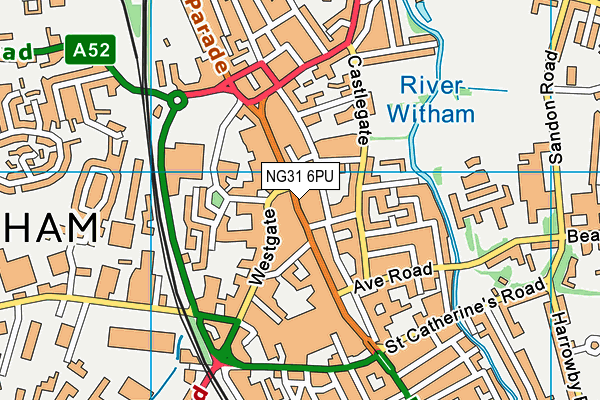 NG31 6PU map - OS VectorMap District (Ordnance Survey)