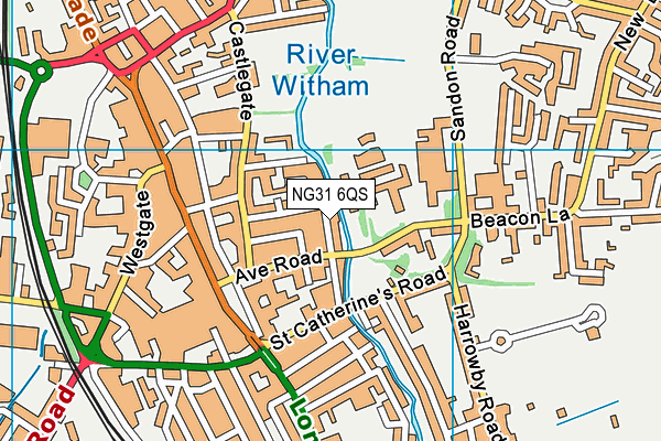 NG31 6QS map - OS VectorMap District (Ordnance Survey)