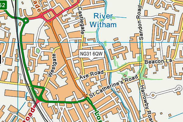 NG31 6QW map - OS VectorMap District (Ordnance Survey)