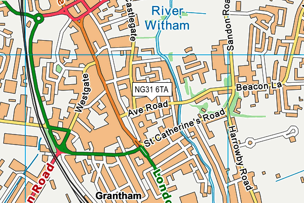 NG31 6TA map - OS VectorMap District (Ordnance Survey)