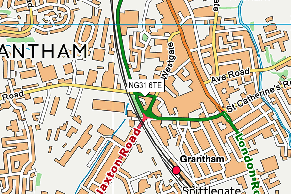 NG31 6TE map - OS VectorMap District (Ordnance Survey)