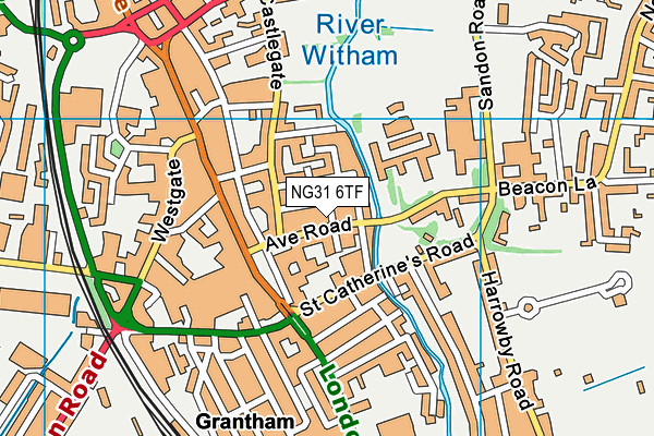 NG31 6TF map - OS VectorMap District (Ordnance Survey)