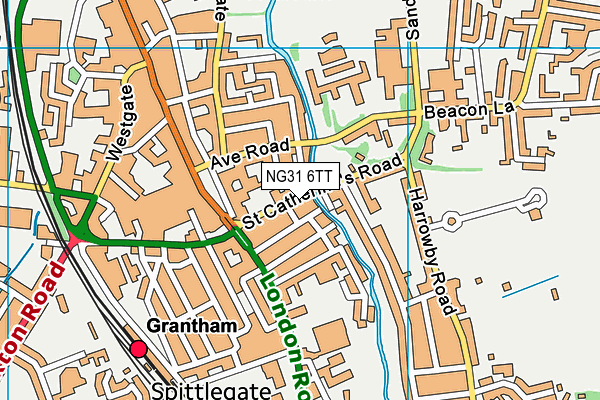 NG31 6TT map - OS VectorMap District (Ordnance Survey)