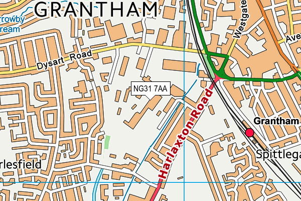 NG31 7AA map - OS VectorMap District (Ordnance Survey)