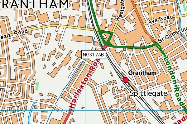 NG31 7AB map - OS VectorMap District (Ordnance Survey)