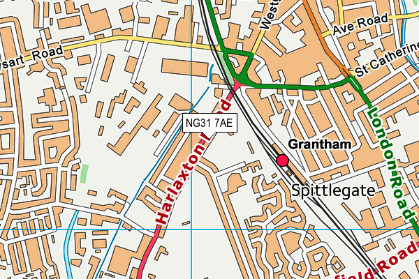 NG31 7AE map - OS VectorMap District (Ordnance Survey)