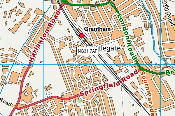 NG31 7AF map - OS VectorMap District (Ordnance Survey)