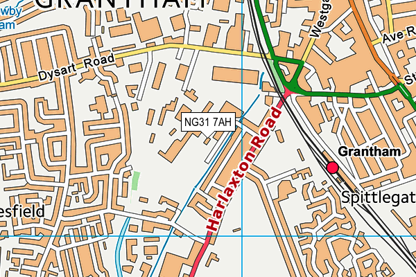 NG31 7AH map - OS VectorMap District (Ordnance Survey)