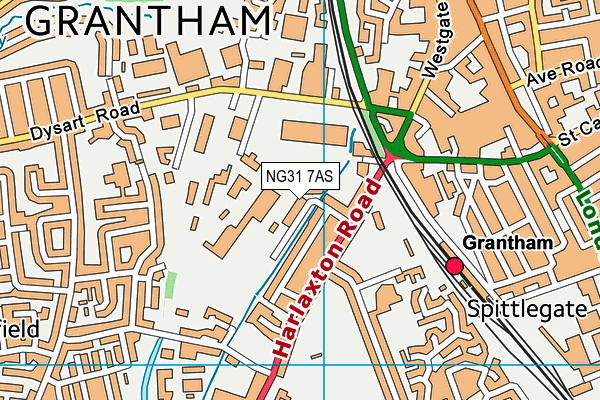 NG31 7AS map - OS VectorMap District (Ordnance Survey)