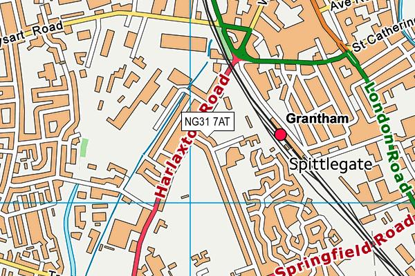 NG31 7AT map - OS VectorMap District (Ordnance Survey)