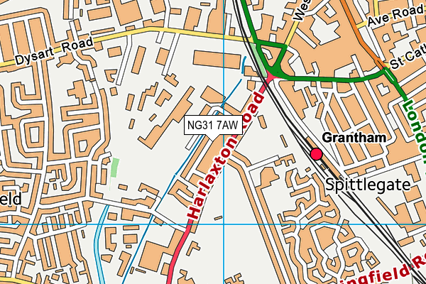 NG31 7AW map - OS VectorMap District (Ordnance Survey)