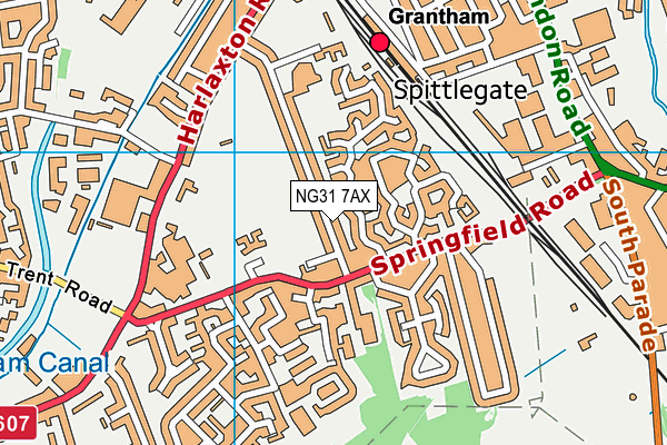 NG31 7AX map - OS VectorMap District (Ordnance Survey)