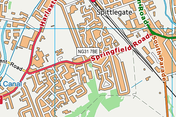 NG31 7BE map - OS VectorMap District (Ordnance Survey)