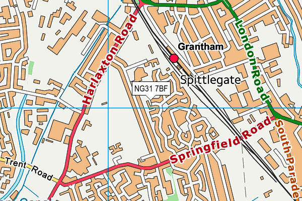 NG31 7BF map - OS VectorMap District (Ordnance Survey)