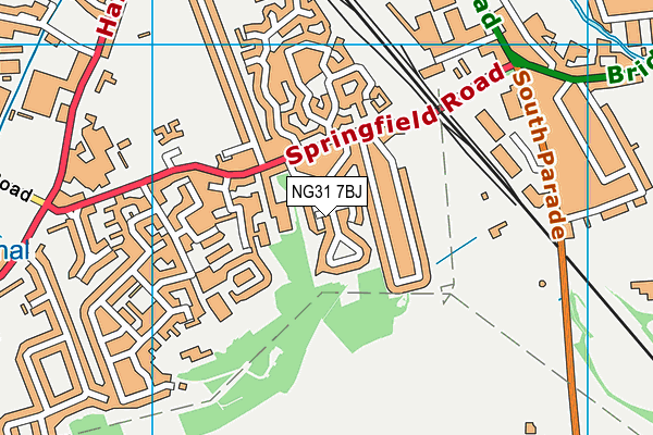 NG31 7BJ map - OS VectorMap District (Ordnance Survey)