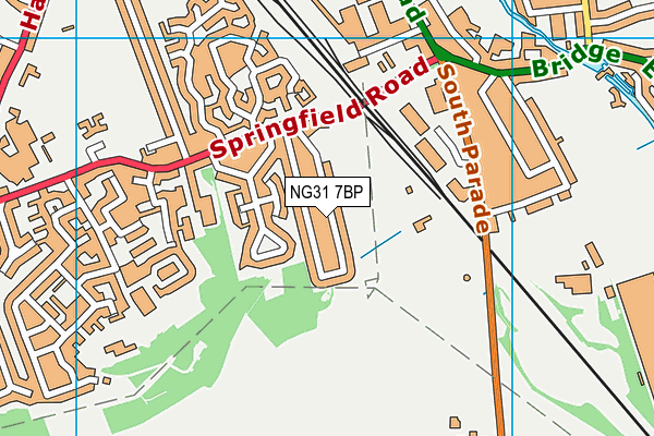 NG31 7BP map - OS VectorMap District (Ordnance Survey)