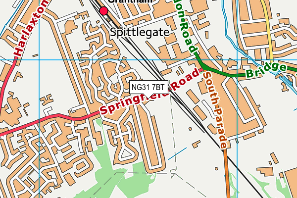 NG31 7BT map - OS VectorMap District (Ordnance Survey)