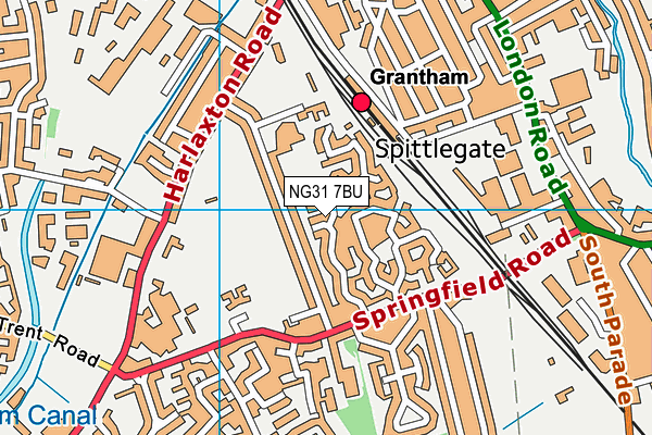 NG31 7BU map - OS VectorMap District (Ordnance Survey)