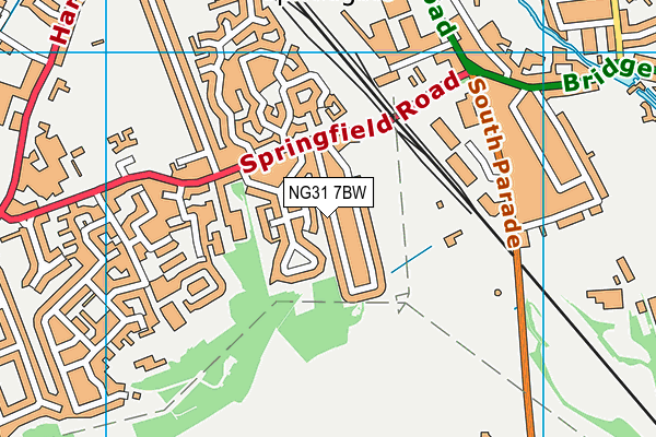 NG31 7BW map - OS VectorMap District (Ordnance Survey)