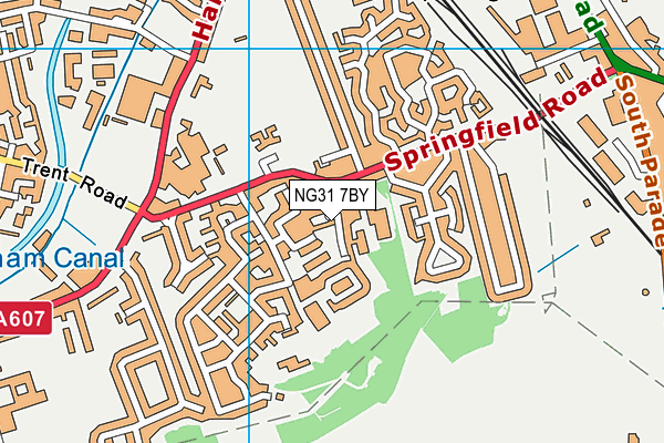 NG31 7BY map - OS VectorMap District (Ordnance Survey)