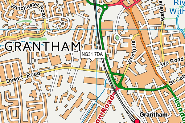 NG31 7DA map - OS VectorMap District (Ordnance Survey)