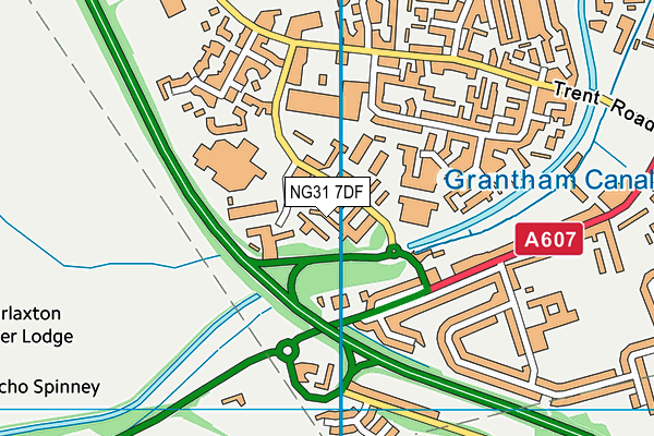 NG31 7DF map - OS VectorMap District (Ordnance Survey)