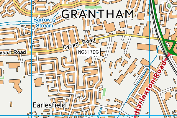 NG31 7DG map - OS VectorMap District (Ordnance Survey)