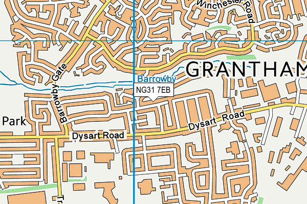 NG31 7EB map - OS VectorMap District (Ordnance Survey)