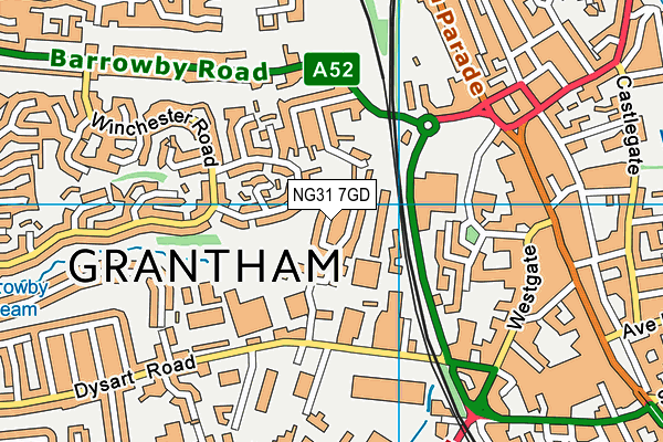 NG31 7GD map - OS VectorMap District (Ordnance Survey)