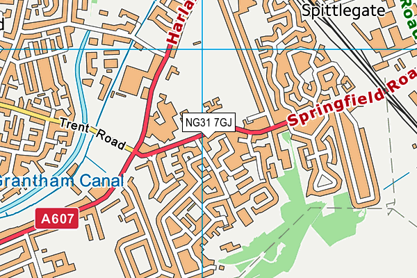 NG31 7GJ map - OS VectorMap District (Ordnance Survey)