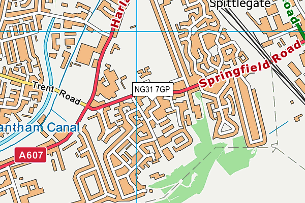 NG31 7GP map - OS VectorMap District (Ordnance Survey)