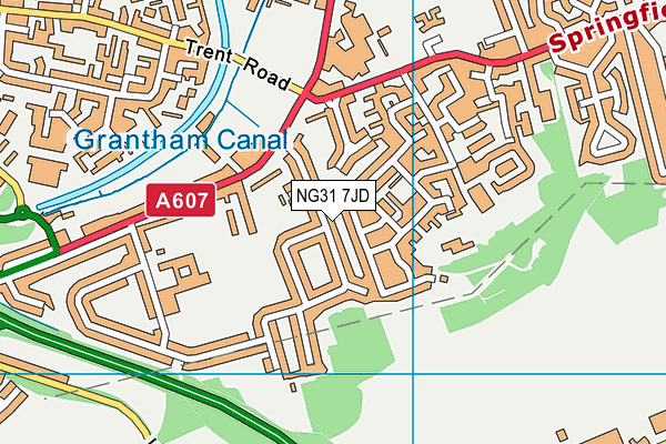 NG31 7JD map - OS VectorMap District (Ordnance Survey)