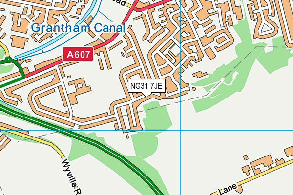 NG31 7JE map - OS VectorMap District (Ordnance Survey)