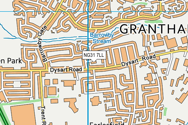 NG31 7LL map - OS VectorMap District (Ordnance Survey)