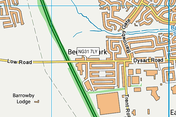 NG31 7LY map - OS VectorMap District (Ordnance Survey)