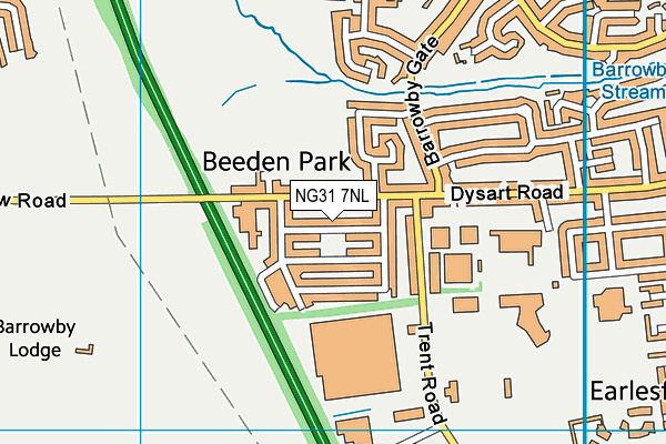 NG31 7NL map - OS VectorMap District (Ordnance Survey)