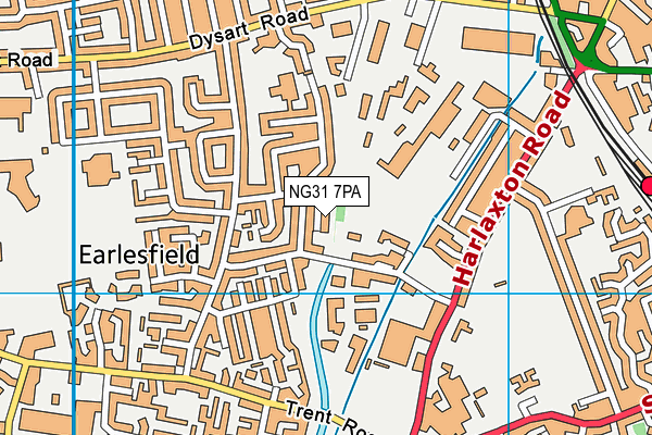 NG31 7PA map - OS VectorMap District (Ordnance Survey)