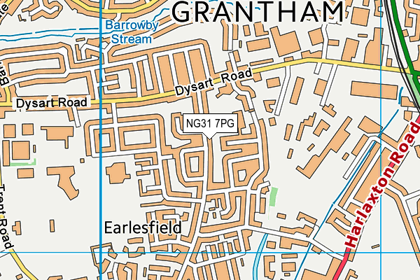 NG31 7PG map - OS VectorMap District (Ordnance Survey)