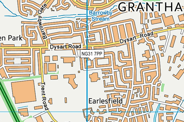 NG31 7PP map - OS VectorMap District (Ordnance Survey)