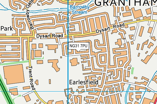 NG31 7PU map - OS VectorMap District (Ordnance Survey)